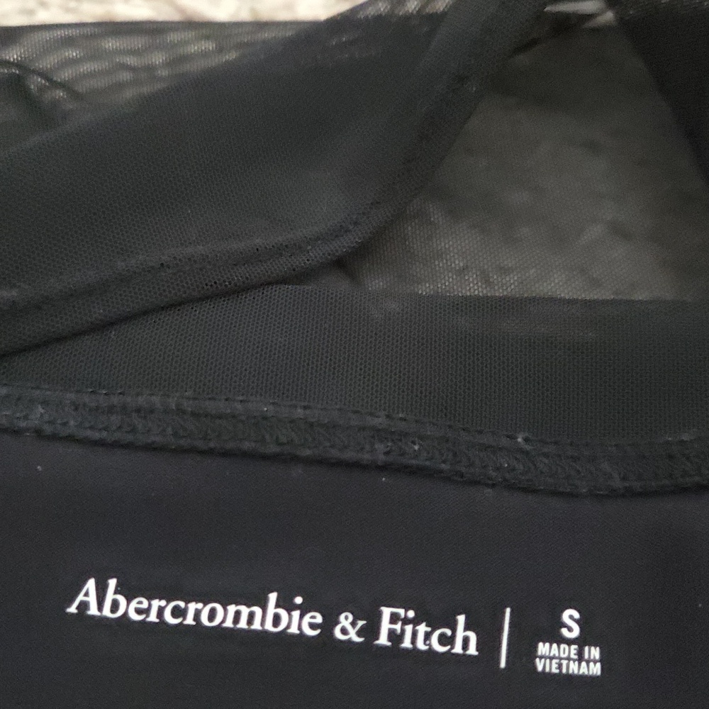 A&F Black Long Sleeve Mesh Bodysuit - Picture 5 of 7